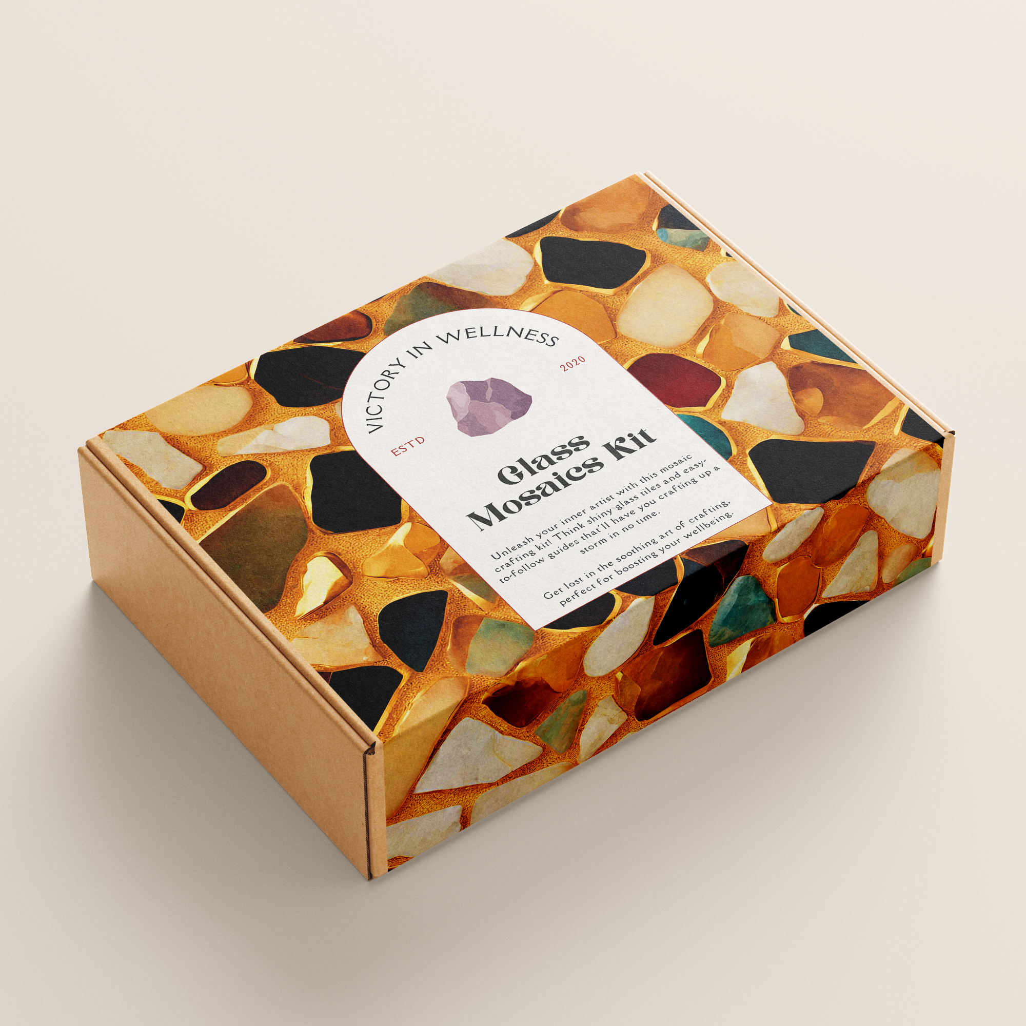 Create Stunning Mosaics, Craft Kit with Glass Tiles & Instructions, Crafting for Wellbeing | by Victory In Wellness