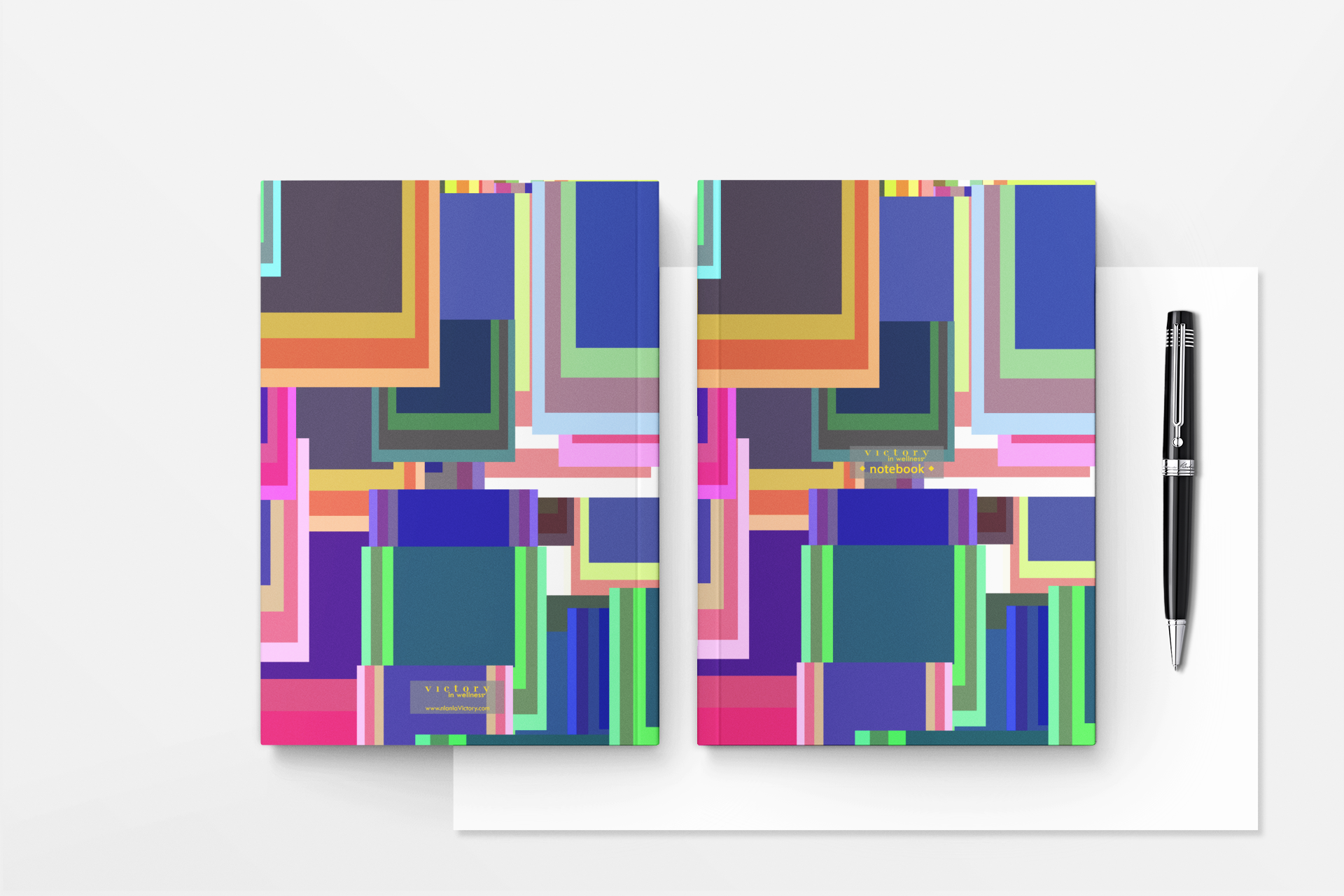 Rise Abstract Pattern Notebooks for Writing and Journaling, Colorful Stationery Set with Unique Designs, Perfect for Note-Taking and Sketching | by Victory In Wellness